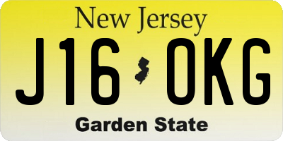 NJ license plate J16OKG