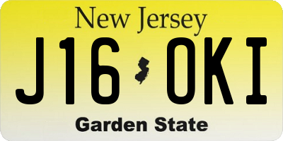 NJ license plate J16OKI