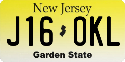 NJ license plate J16OKL