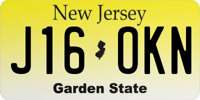 NJ license plate J16OKN