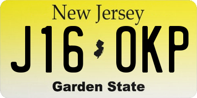 NJ license plate J16OKP