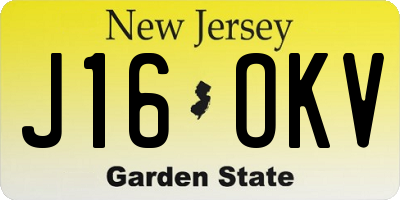 NJ license plate J16OKV