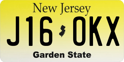 NJ license plate J16OKX