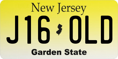 NJ license plate J16OLD