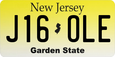 NJ license plate J16OLE