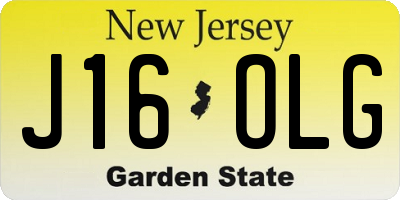 NJ license plate J16OLG