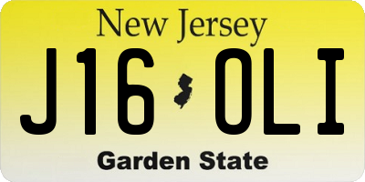 NJ license plate J16OLI