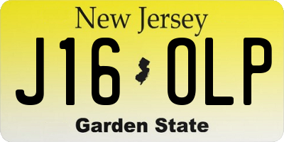 NJ license plate J16OLP