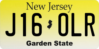 NJ license plate J16OLR