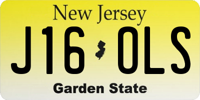 NJ license plate J16OLS