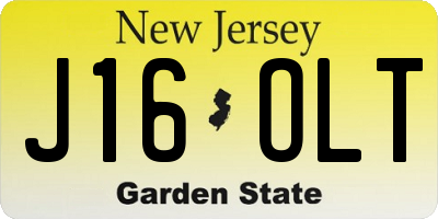 NJ license plate J16OLT