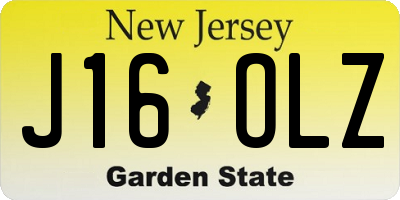 NJ license plate J16OLZ