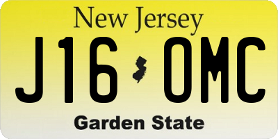 NJ license plate J16OMC