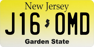 NJ license plate J16OMD