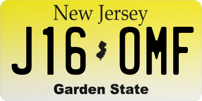 NJ license plate J16OMF
