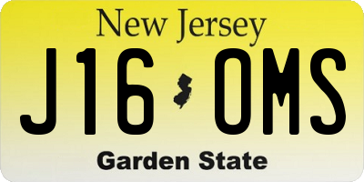 NJ license plate J16OMS