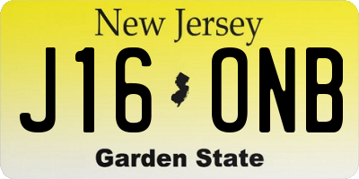 NJ license plate J16ONB