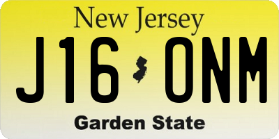NJ license plate J16ONM
