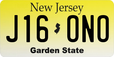 NJ license plate J16ONO