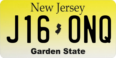 NJ license plate J16ONQ