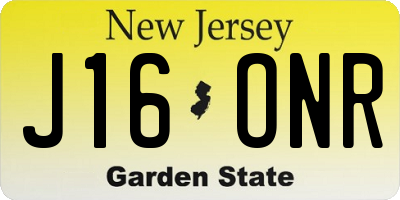 NJ license plate J16ONR