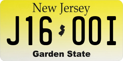 NJ license plate J16OOI