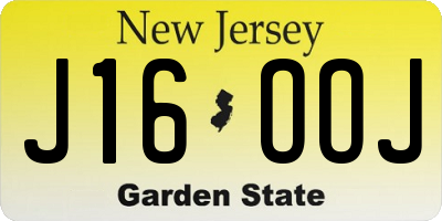 NJ license plate J16OOJ