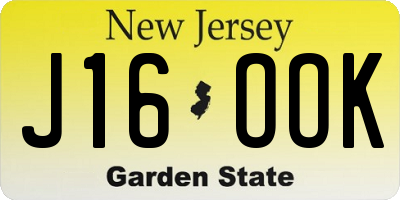 NJ license plate J16OOK