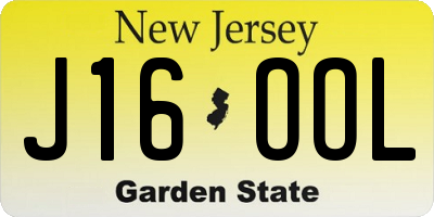 NJ license plate J16OOL