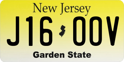 NJ license plate J16OOV