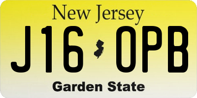 NJ license plate J16OPB