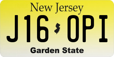 NJ license plate J16OPI