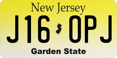 NJ license plate J16OPJ