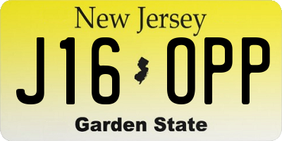 NJ license plate J16OPP