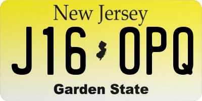 NJ license plate J16OPQ