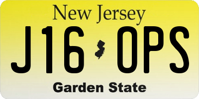 NJ license plate J16OPS