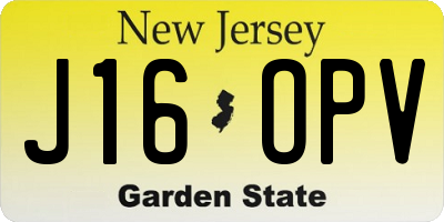NJ license plate J16OPV