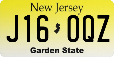 NJ license plate J16OQZ