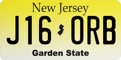 NJ license plate J16ORB