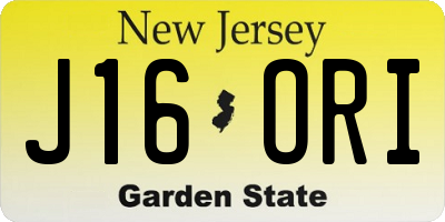 NJ license plate J16ORI