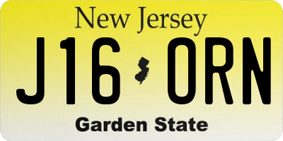 NJ license plate J16ORN