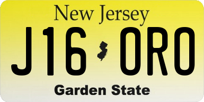 NJ license plate J16ORO