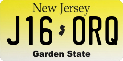 NJ license plate J16ORQ