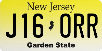 NJ license plate J16ORR