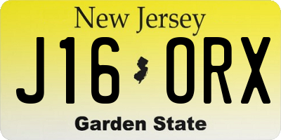 NJ license plate J16ORX