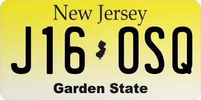 NJ license plate J16OSQ