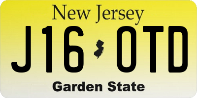 NJ license plate J16OTD