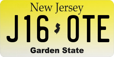 NJ license plate J16OTE
