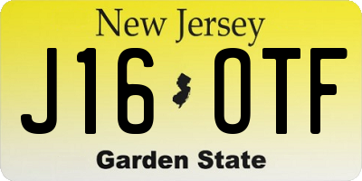 NJ license plate J16OTF
