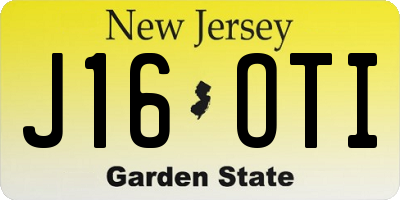NJ license plate J16OTI